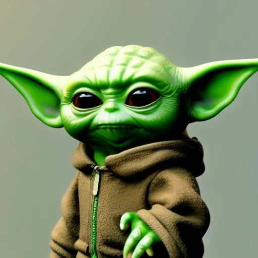 Chibi yoda, pixar 2022, modern Disney style, octane render, realistic, hyper detailed, star wars background