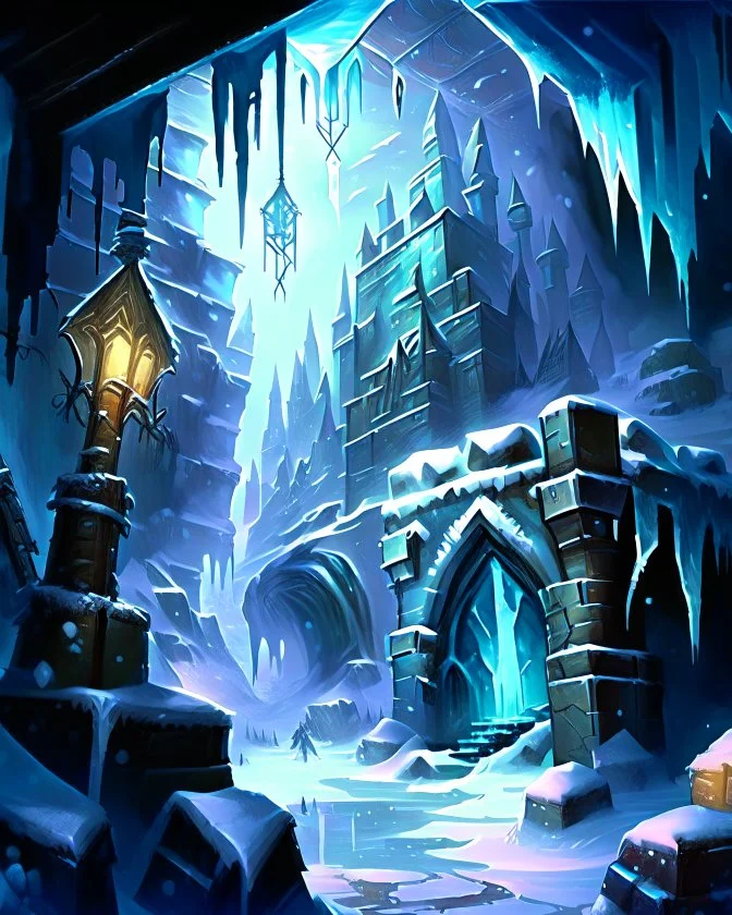 ice city dungeon fantasy rpg art painterly