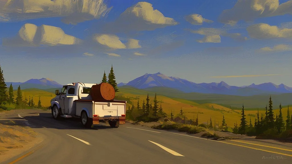 truck mountain road by Andrea del sato