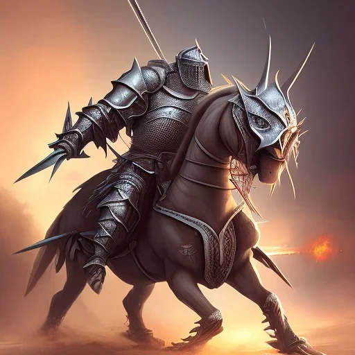 knight fighting monster