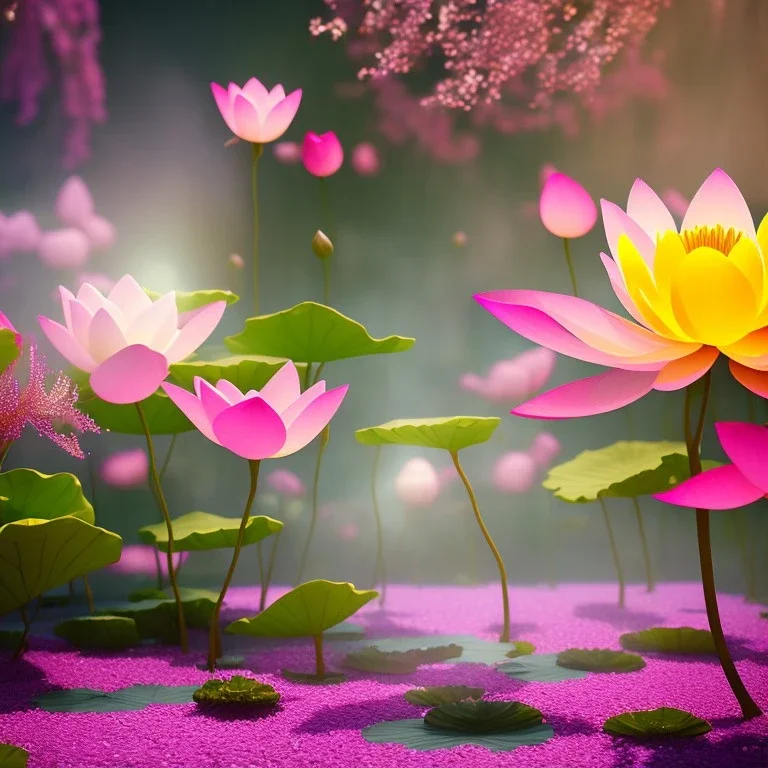 one big crystal subtle lotus in a ambiance with a beautiful fairy, delicate colors, finely tuned detail, ultra high definition, 8 k, unreal engine 5, ultra sharp focus