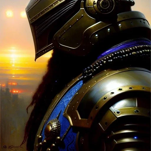 portrait 'Stalker-Starcraft' ancient metal armor ,painting by gaston bussiere, greg rutkowski, yoji shinkawa, yoshitaka amano, tsutomu nihei, donato giancola, tim hildebrandt, oil on canvas, cinematic composition, extreme detail,fit full head inside picture,16k