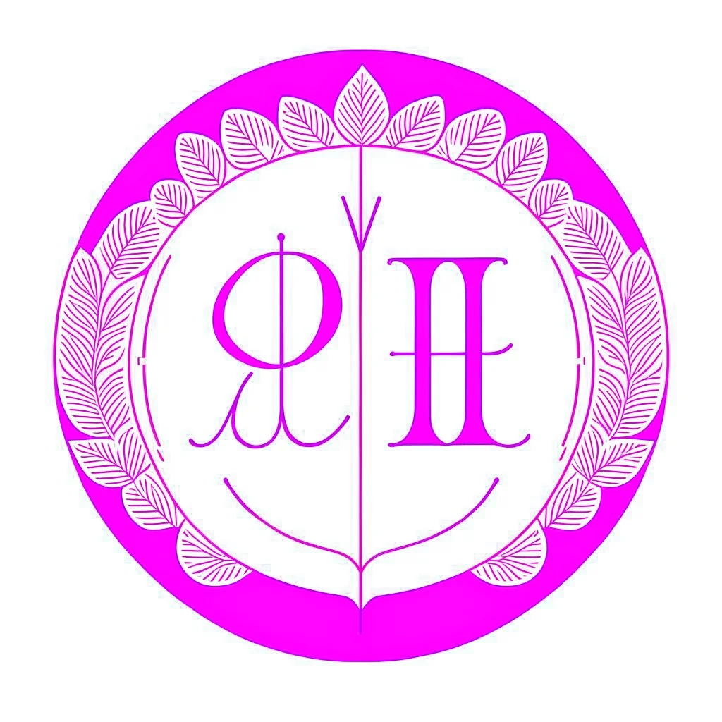 "GH&M" logo, pastel colors