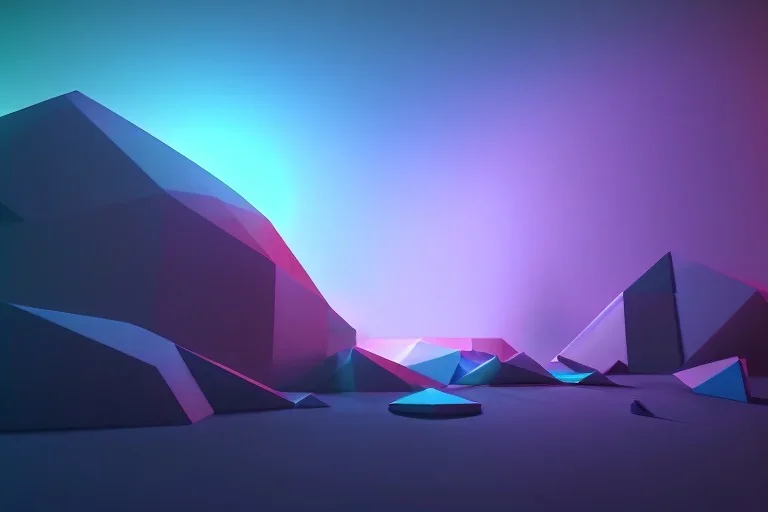 geometric installation abstract rgb 3D landscape