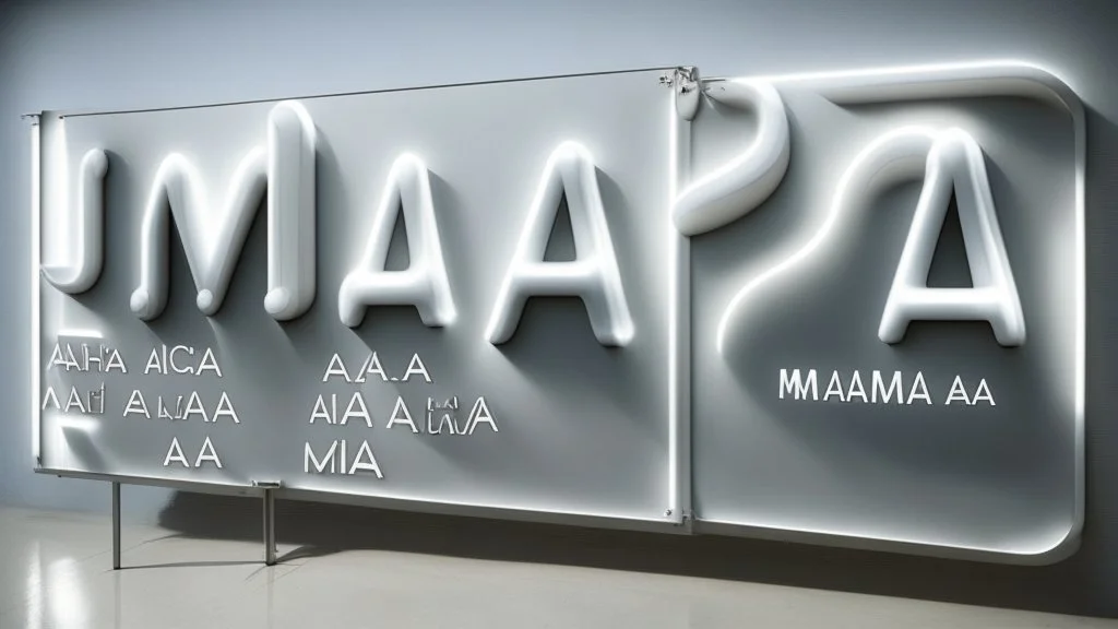 futuristic, realistic, maia signs on milky white board