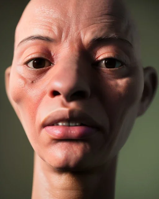 Realistic image, portrait, hybrid made up of a woman's body and a muppet's head ,concept art, smooth, unreal engine 5, god lights, ray tracing, RTX, lumen lighting, ultra detail, volumetric lighting, 3d, finely drawn, high definition, 4k.