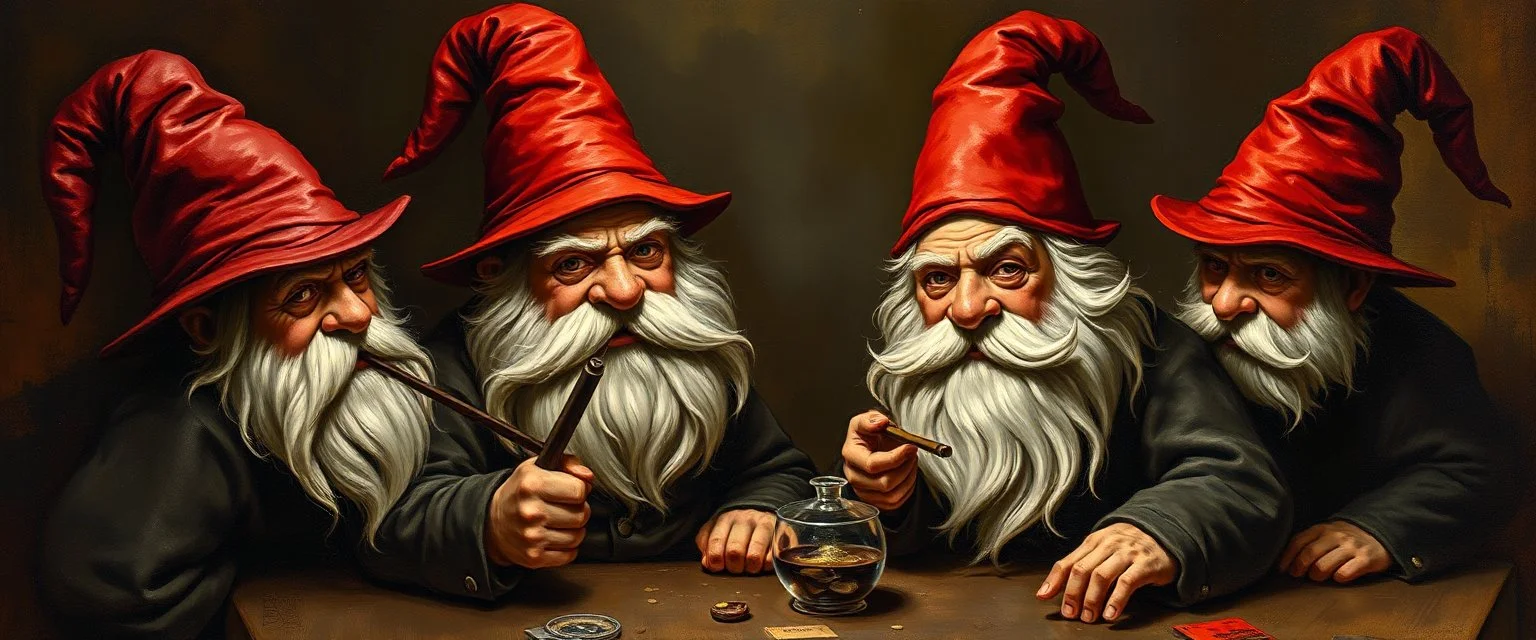master oil painting by Rembrandt, spy gnomes soap opera poster