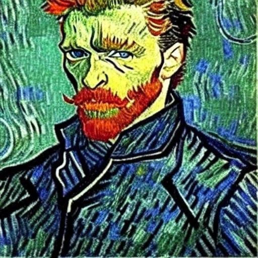 Portrait of Solid Snake by Van Gogh