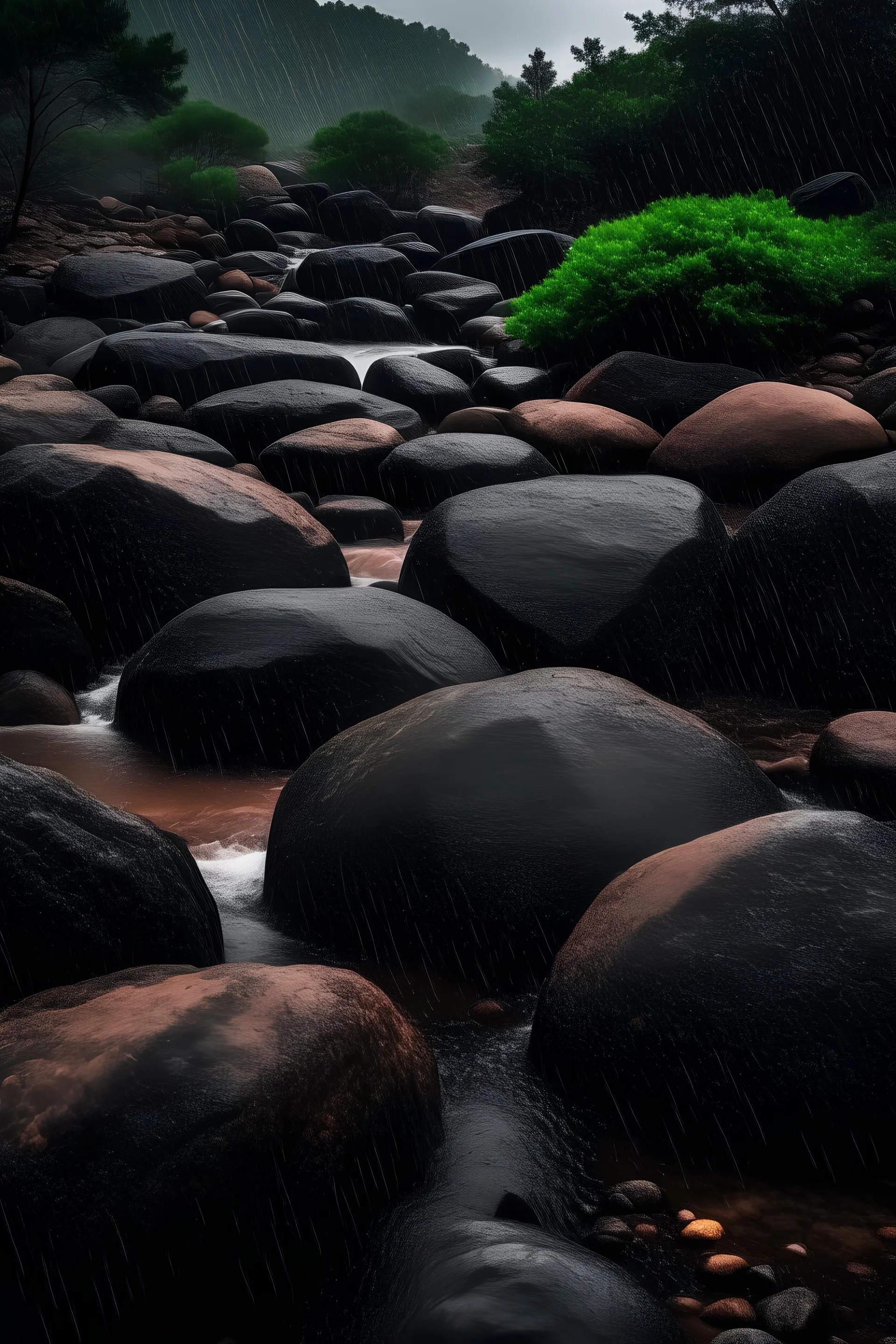 The rain and the rocks