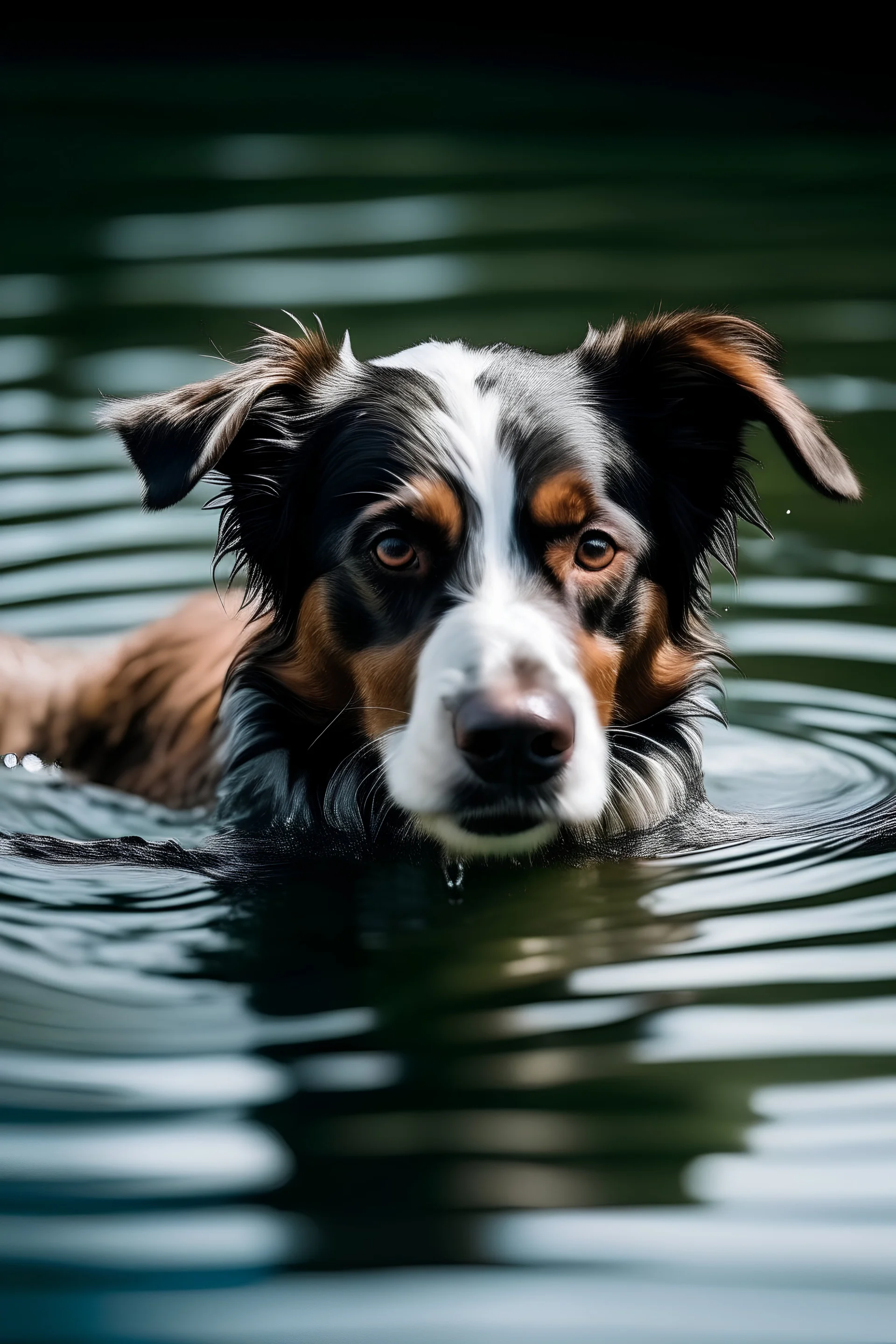 high quality picute of a dog swimming