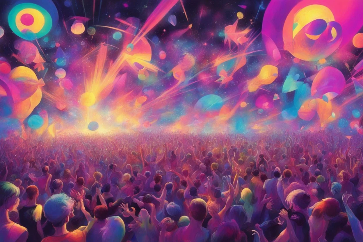 nostalgic Blast from the Past rave party cheerfull disney abstract