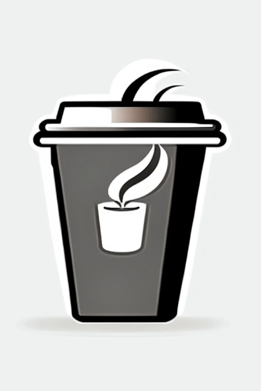 black and white coffee cup logo