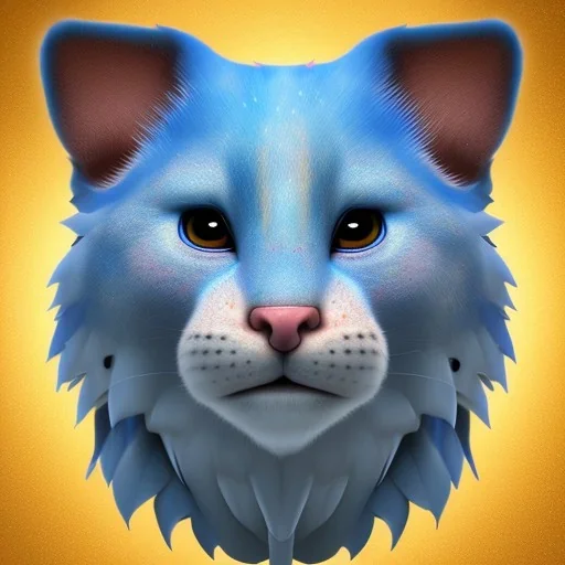 This avatar could have features such as fur, whiskers, and a tail, and might be able to move and express itself through various animations. You might also imagine the avatar with different colors or patterns on its fur, such as blue.