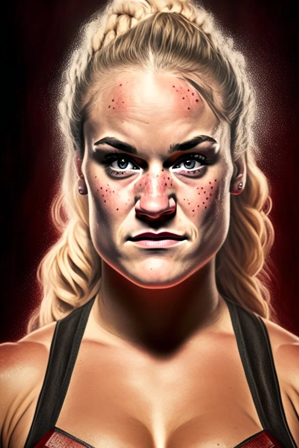 A portrait of a female wrestler