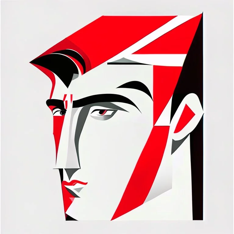 Vector illustration man with 50 centimeter long nose, white, red and black color