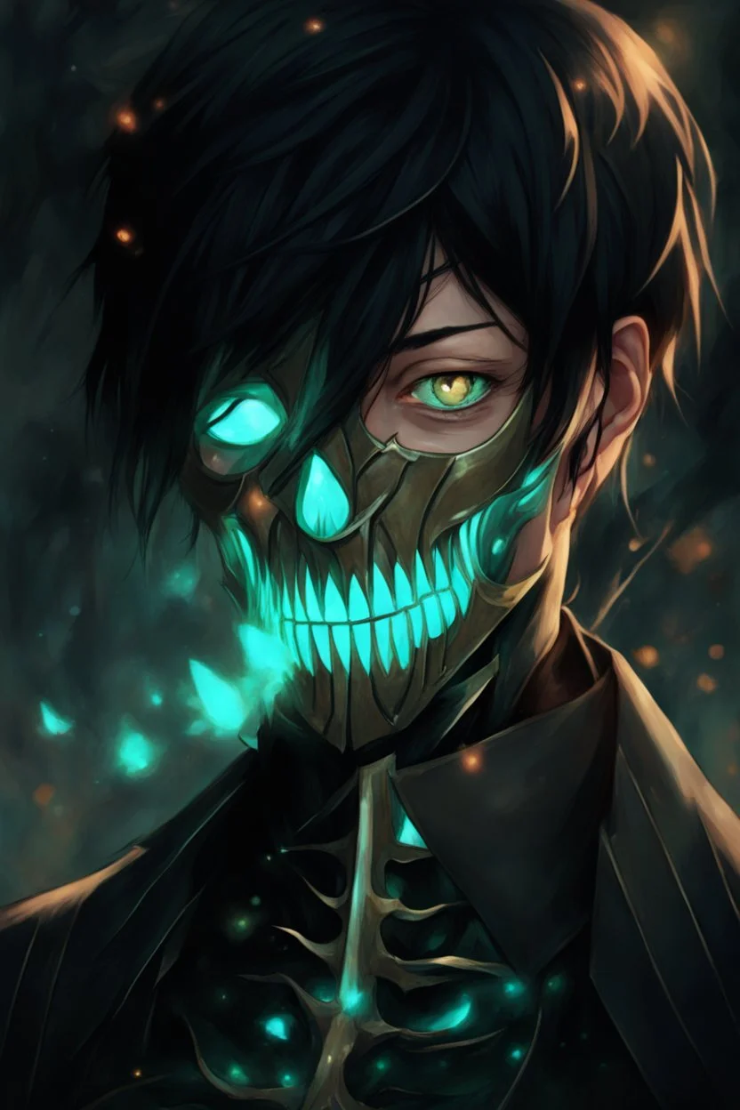 fantasy art, man, half-elf, young, noble, half mask, pale skin color