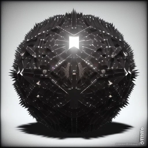 spiky sphere with black colours edgy crystal surface