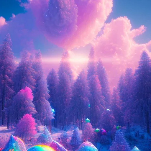 navicella grande luminosa, cristalli luminosi, SWANN, cielo rosa blu, pieno di dettagli, sole liscio e luminoso ， atmosfera di luce soffusa, effetto luce ， vaporwave colorato, concept art, dettaglio liscio ed estremamente nitido, dettagli finemente sintonizzati, altissima definizione, 8 k, motore irreale 5, messa a fuoco ultra nitida