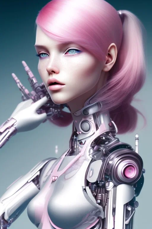 cyborg, pink hair,seven , perfekt, real, dream