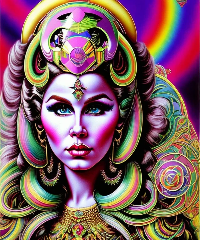 60s pop art, art nouveau, psychedelic, groovy, "Trixie Mattel", beautiful long-haired hippie, by artist "Lively Scout