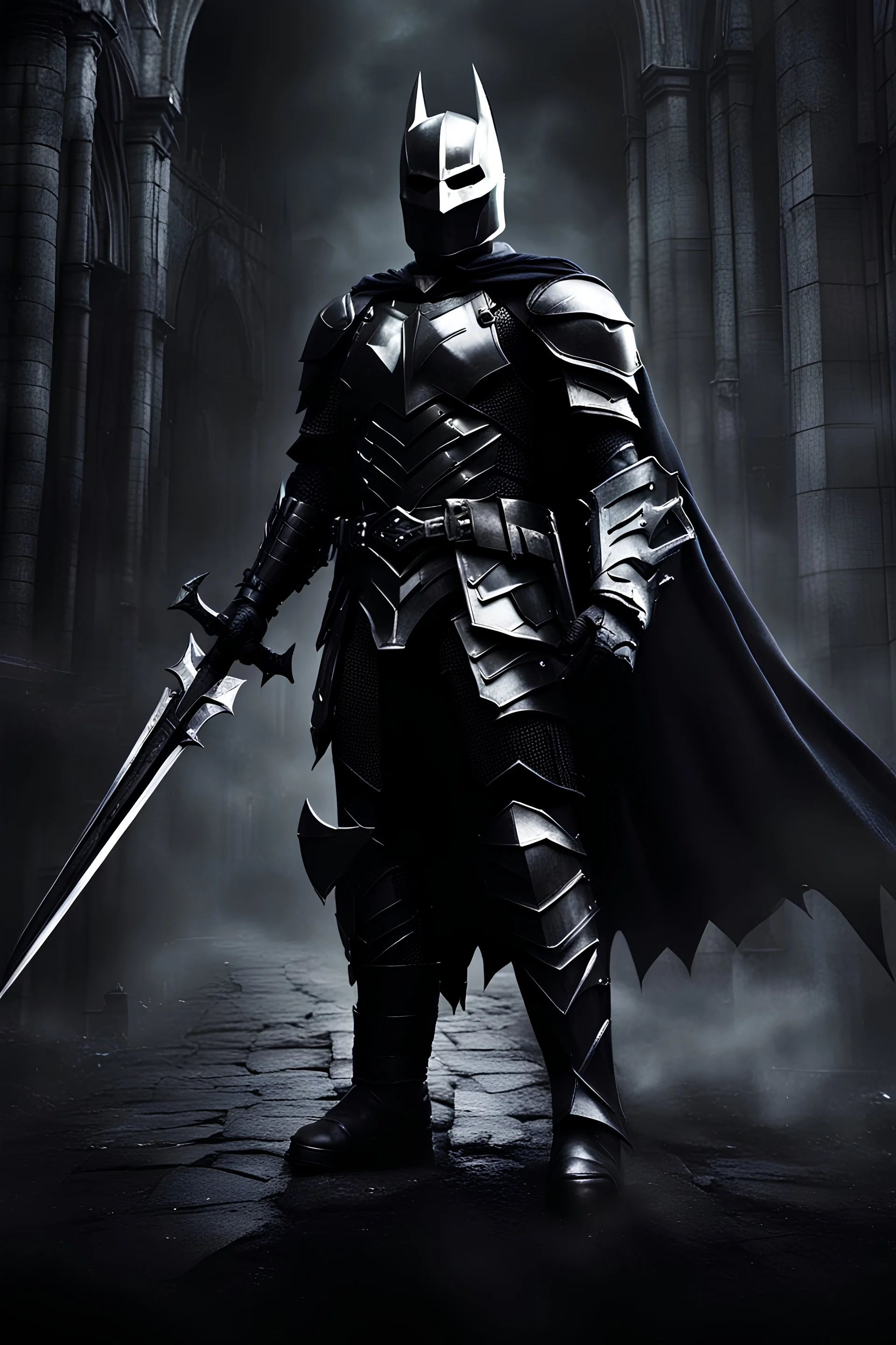 dark knight medieval, Held in der dunlken stadt, photo, metall carbon rüstung mit vielen details,8k, dunkle licht stimmung