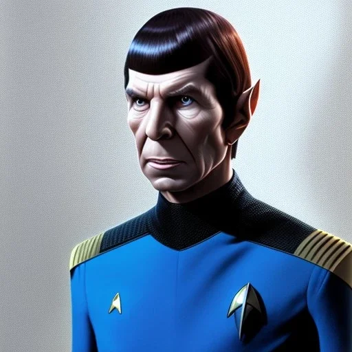 Portrait of Spock, Star Trek style, Photorealism, Full Body Shot,