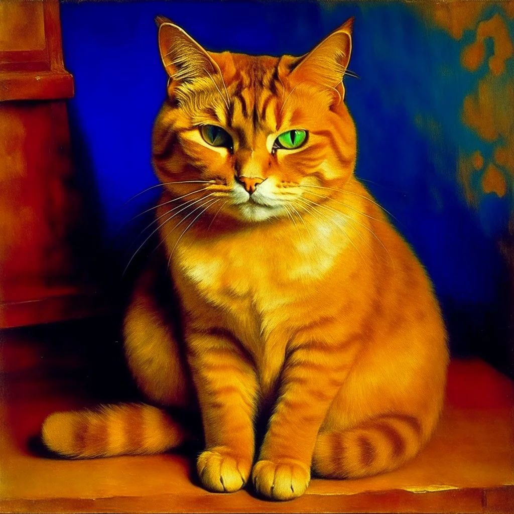 Portrait of a cat by Van Gogh