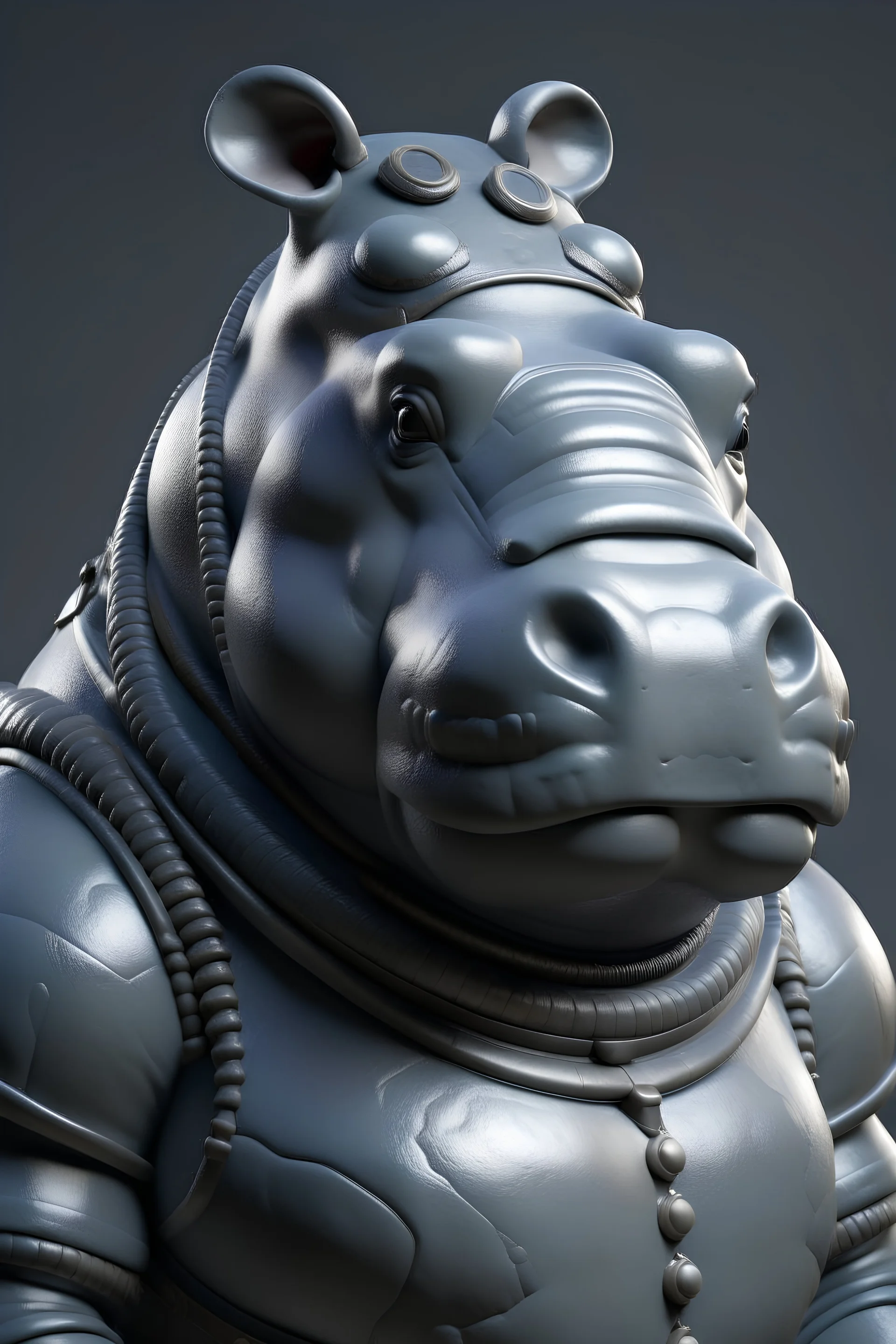 Portrait of a Hippo Full body Rogue for dnd blue gray skin, buzz light year armor, intricate, 8k, macro photography,