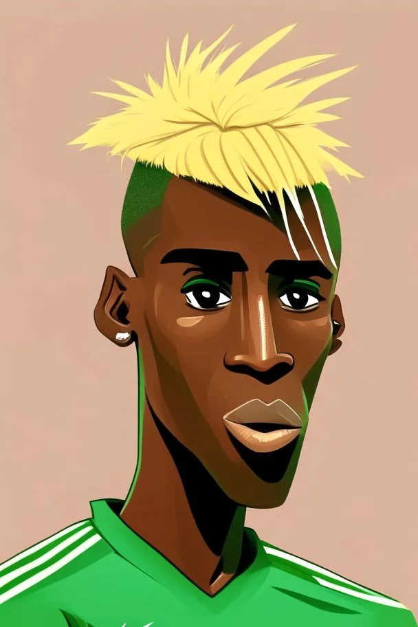 Victor Osimhen Nigerian football player ,cartoon 2d