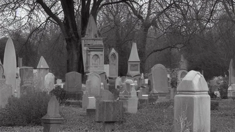 large ghost in the graveyard