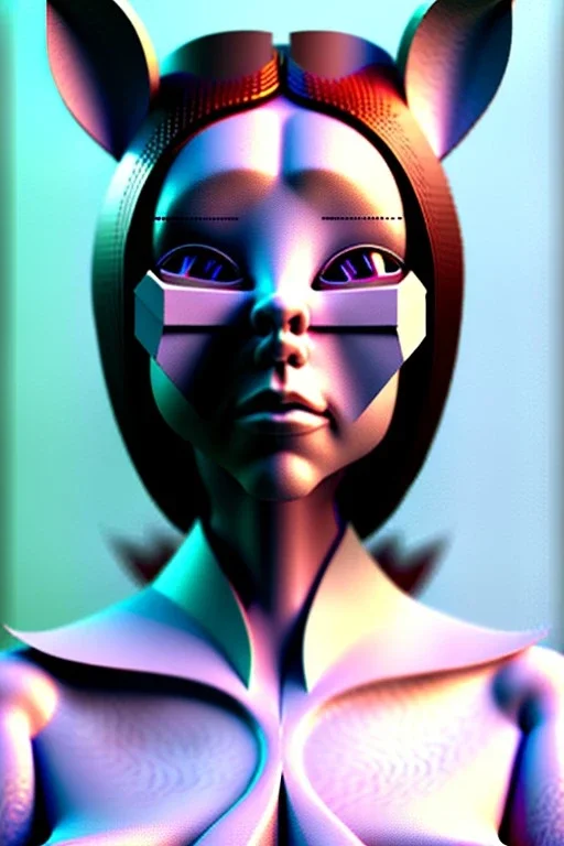 Woman Portrait with Sweet Rabbit mask, color background, photo studio, unreal engine 5, concept art, ray tracing, lumen lighting, ultra detail, volumetric lighting, 3d.