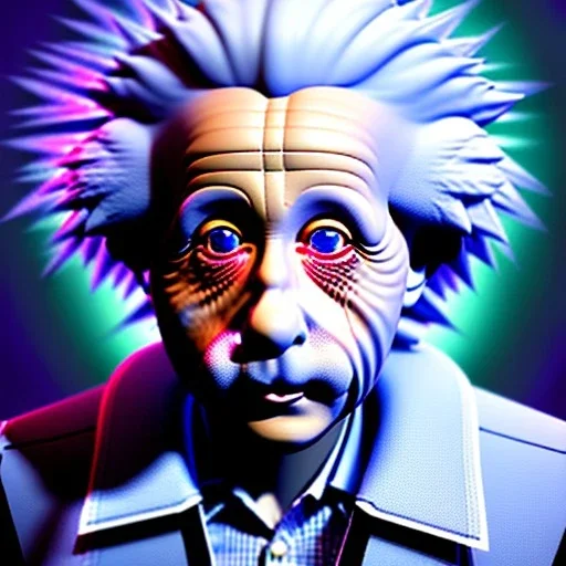 Einstein, 3d, high detail, symbols, 4k, ray traing, render, future punk