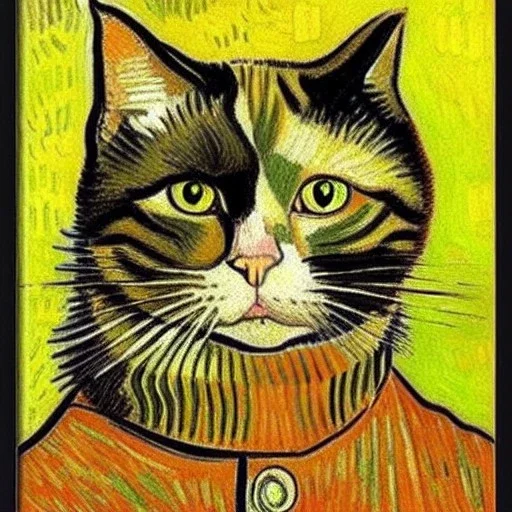 Portrait of a cat by Van Gogh