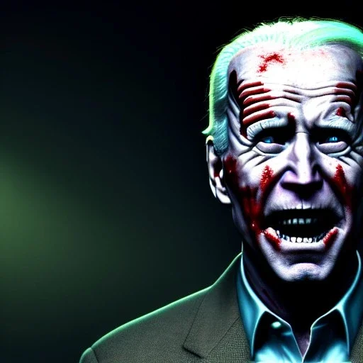 Ultra realistic image, joe biden zombie, zombie performance, skull, grey glow eyes. green blood, torn arm, night, walking twisted, waist up view, thriller style, dark ambient, highly detailed, White House background, concept art, unreal engine 5, god rays, ray tracing, RTX, lumen lighting, ultra detail, volumetric lighting, 3d, finely drawn, high definition, high resolution.