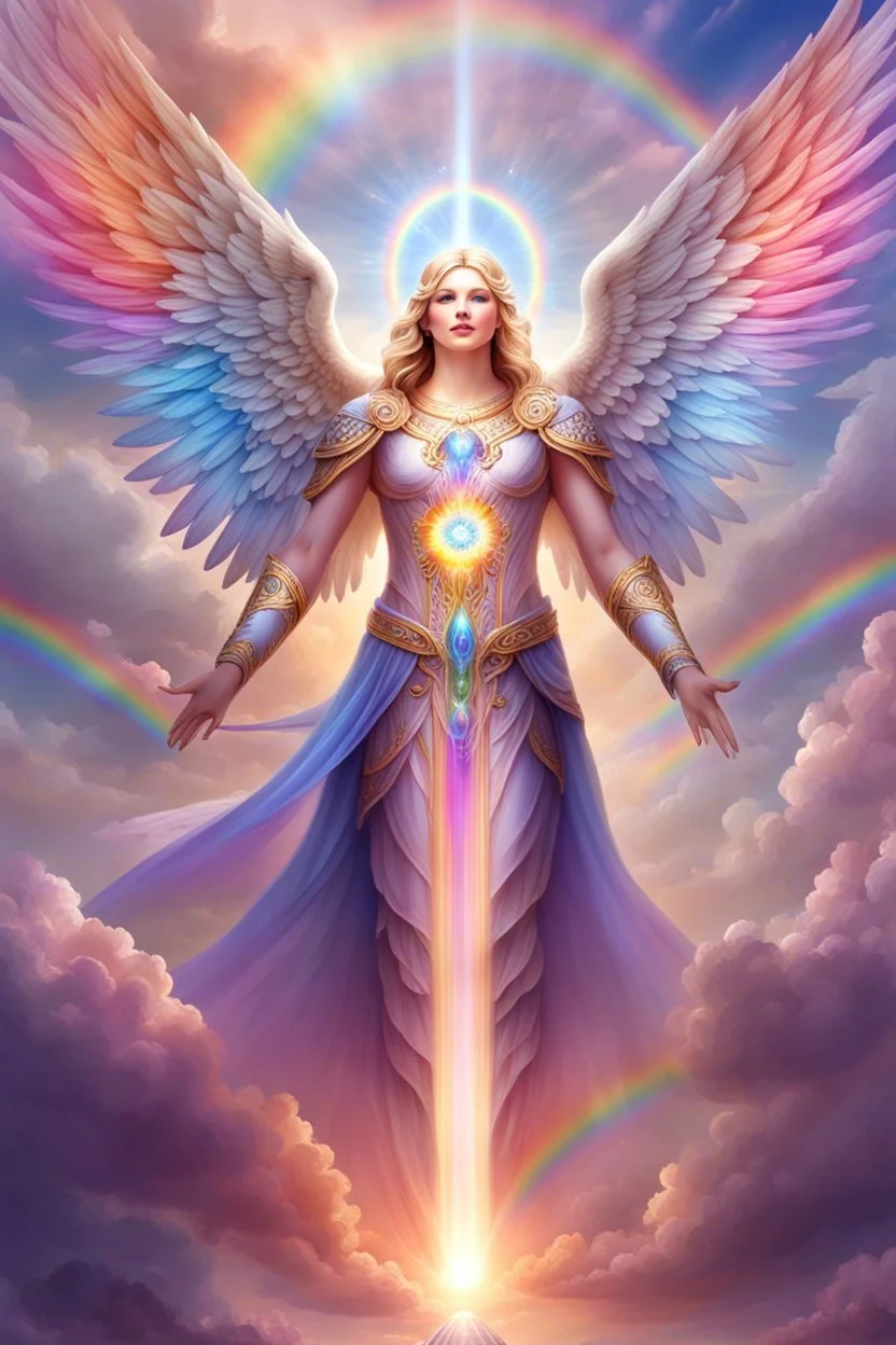 Beautiful angel, ufos, rainbows, beautiful colors gardens , flowers, cascades