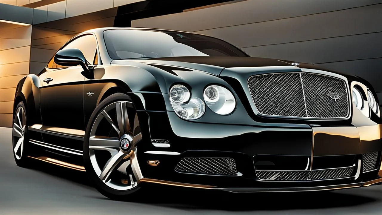 An elegant (((Bentley))), its sleek contours interwoven with the iconic lines of a ((Mustang)), creating a fusion of luxury and power