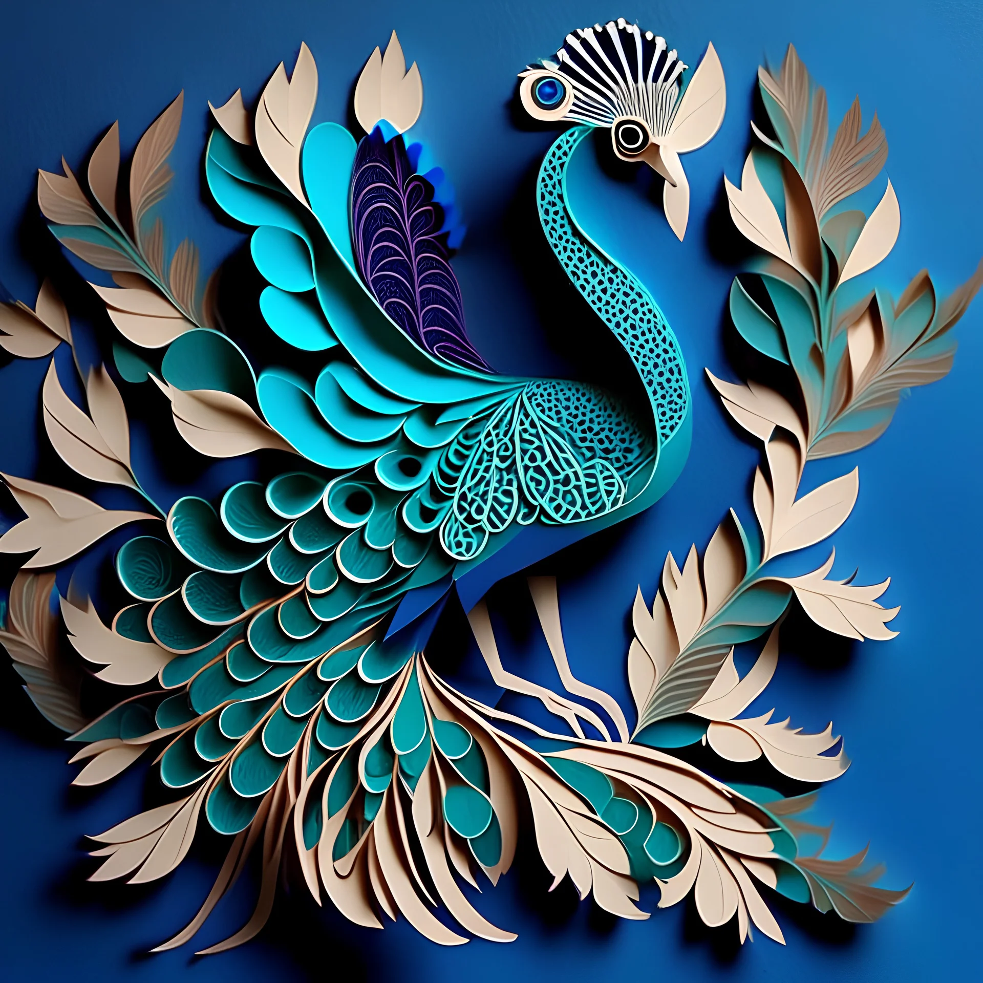 make a peacock as papercut