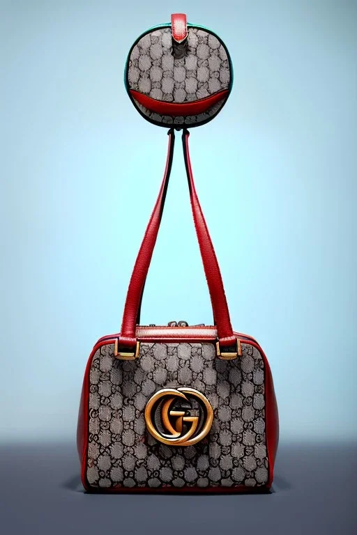 Gucci bag made by muppet face, Sesame Street style, retro style, photo studio, unreal engine 5, god lights, ray tracing, RTX, lumen lighting, ultra detail, volumetric lighting, 3d.