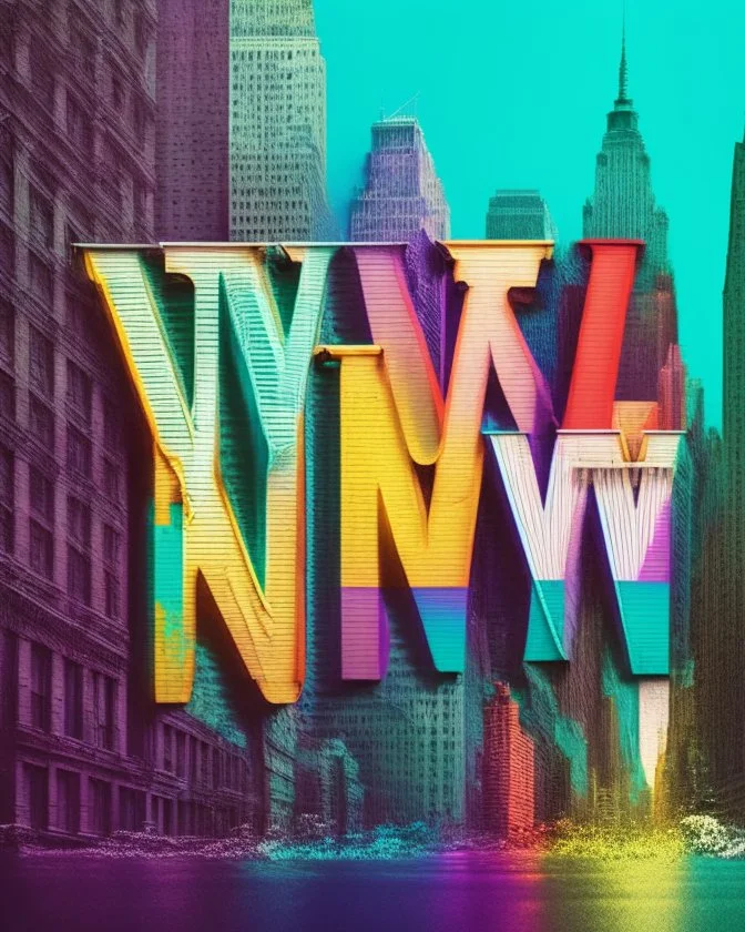 New York in color text