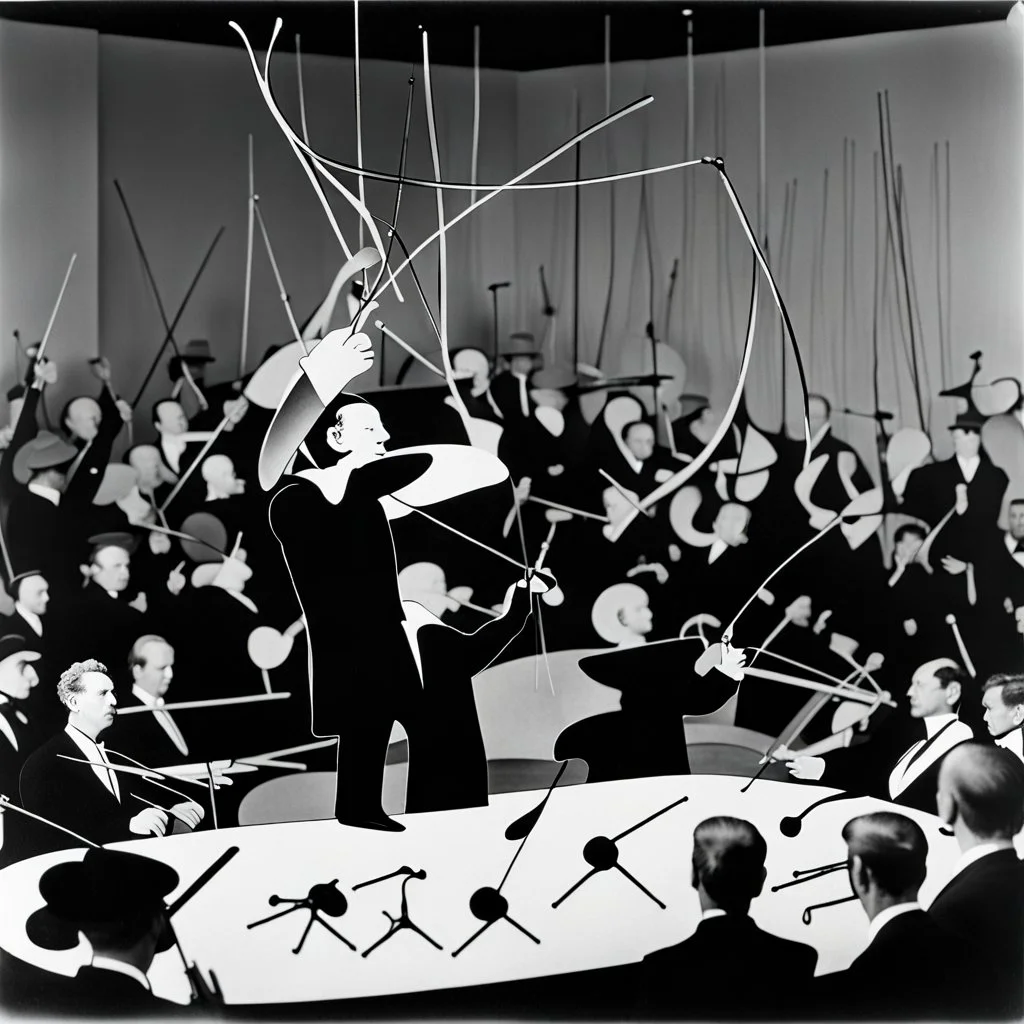 Alexander Calder conducting his symphony orchestra