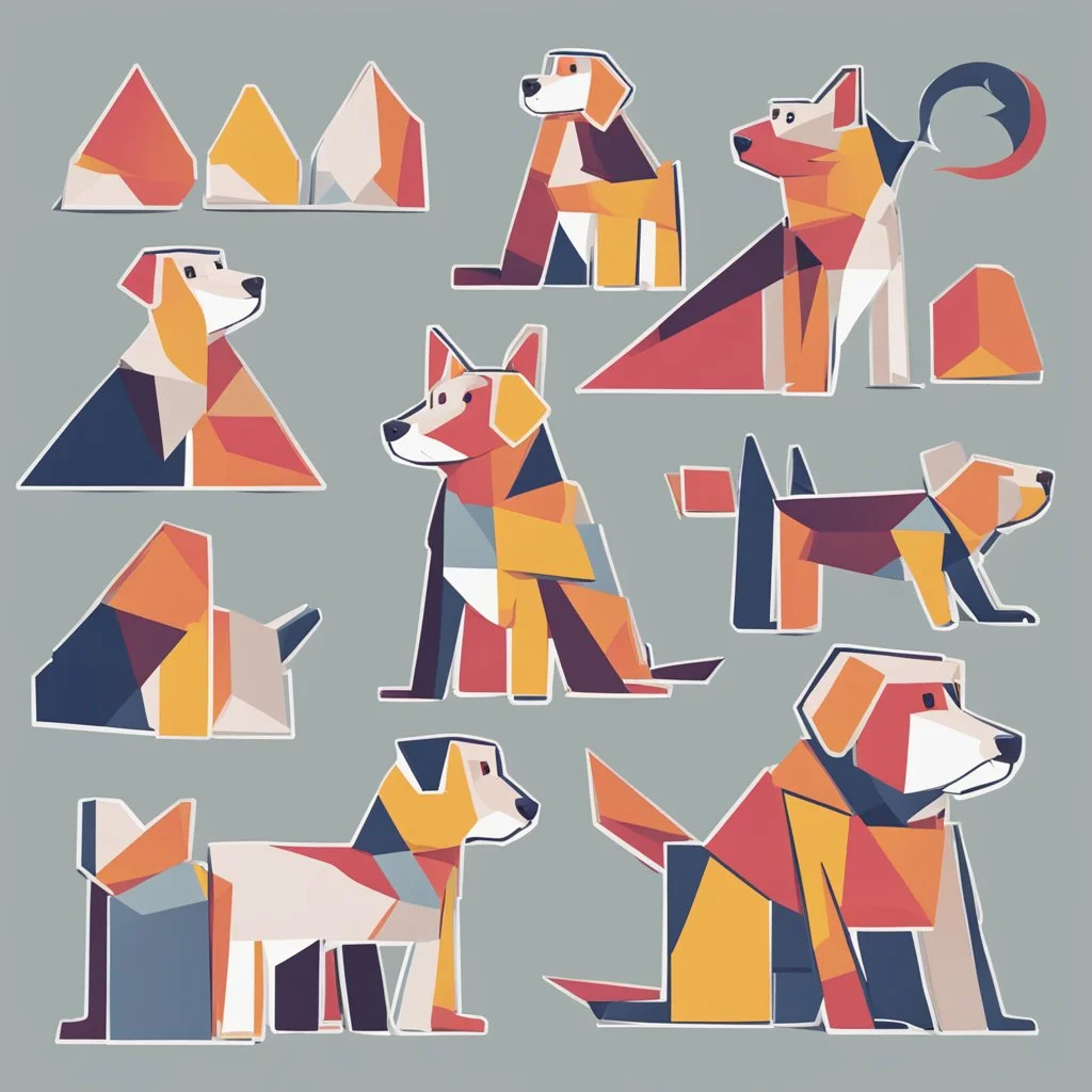 make a business dog that are made of shapes