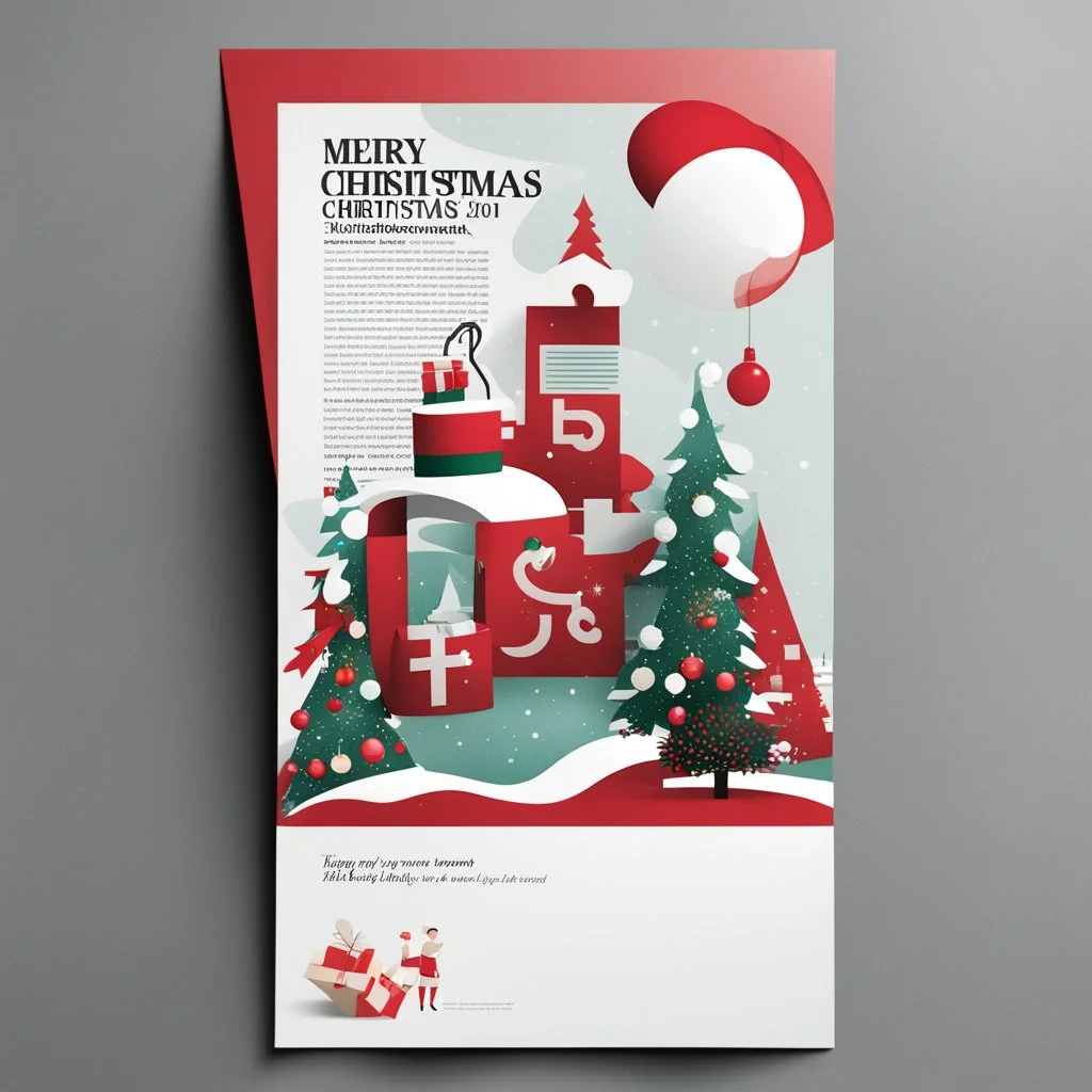 Combination of magazine poster and Christmas card