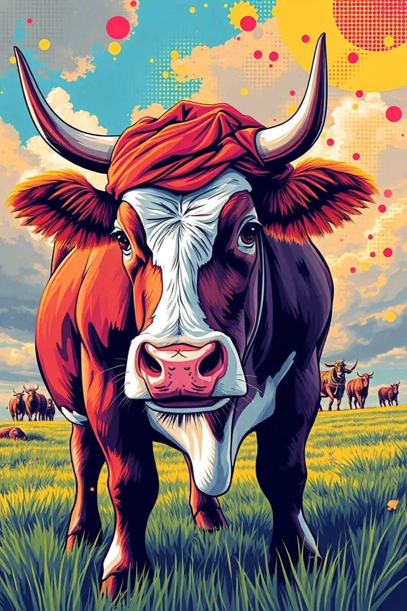 pop art pixels 10000 images war cow
