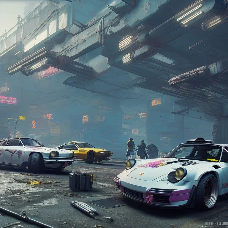 cyberpunk 2077 version of a porsche