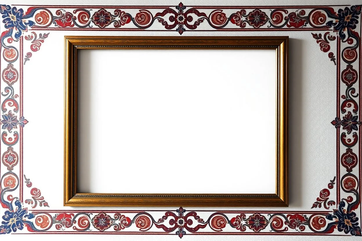 empty photo frame persian art no background