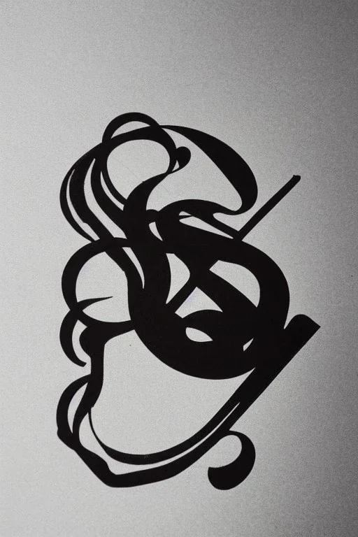 Logo, black ink on silver paper drone shot, far shot, contour drawing of a person curled up in a fetal position,