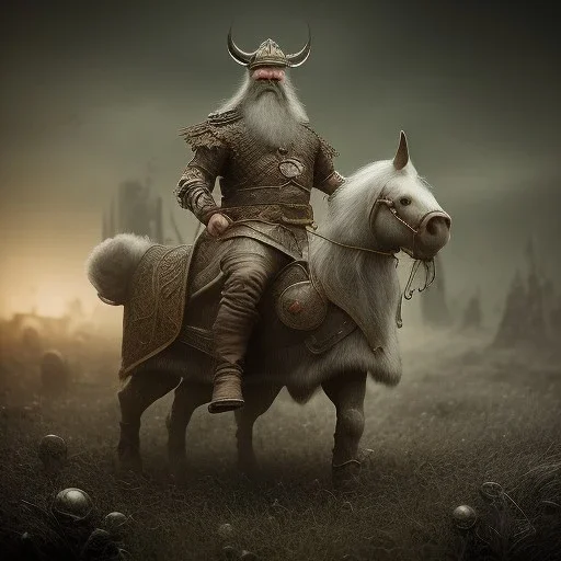 an old viking sitting on a zombie horse, scary, steam punk, realistic, made in octane, cinematic, ultra-realistic, extremely detailed octane rendering, 8K, VRAY Super Real ar 2:3, dof photorealistic futuristic 50mm lens hard lighting dark gray tintype photograph, realistic lighting, sepia color