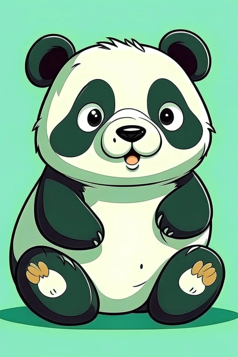 Panda bear, cartoon style.