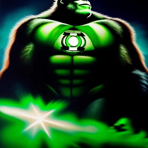 Ultra detailed fullbody Portrait in oil on canvas of king kong merges with Green Lantern with armor,intense stare,extremely detailed digital painting, extremely detailed face,crystal clear Big eyes, mystical colors ,perfectly centered image, perfect composition, rim light, beautiful lighting,masterpiece,8k, stunning scene, raytracing, anatomically correct, in the style of robert e howard and Ken Kelley and Ohrai Noriyoshi and Simon Bisley and tomzj1