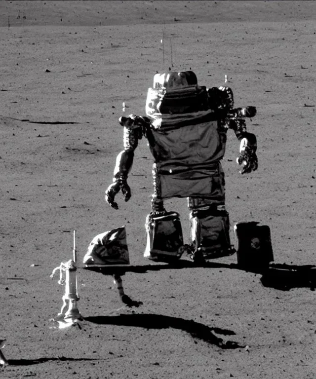 Scary robot on the lunar surface